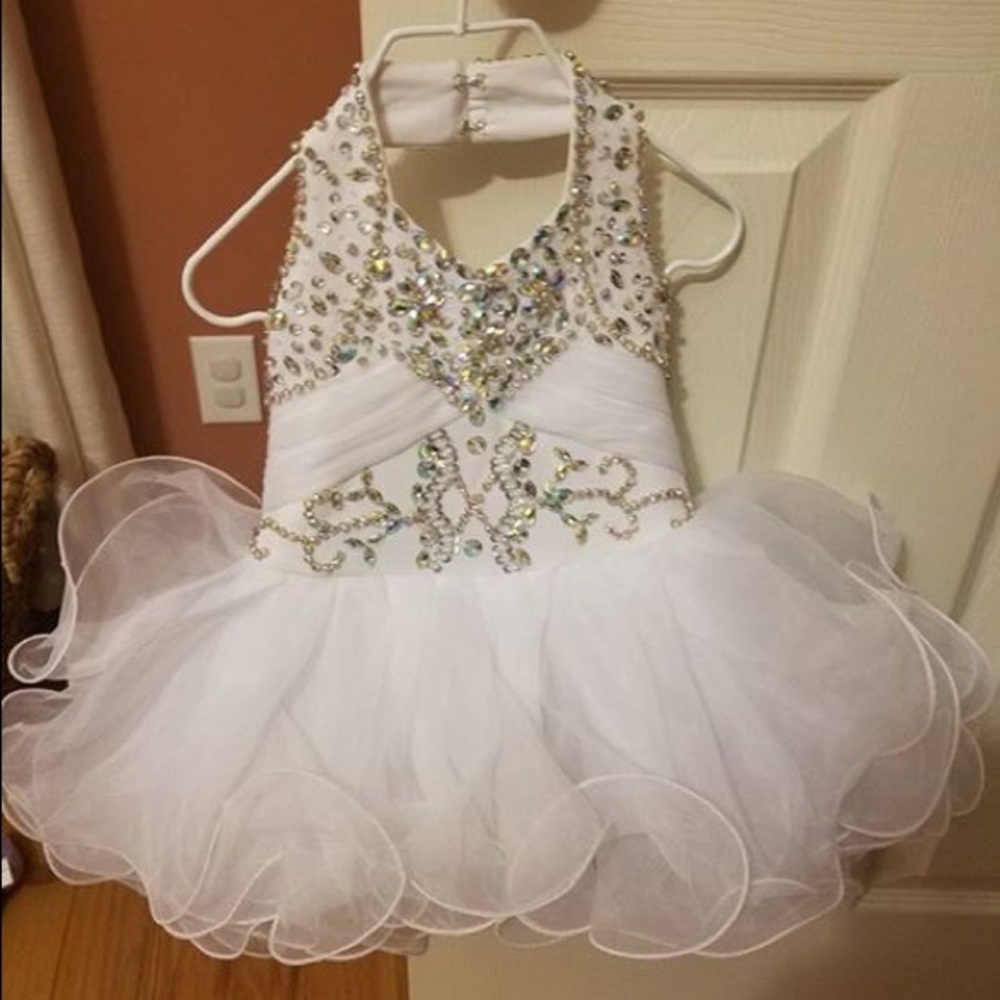18M-3T Toddler Pageant Dress, Bow, Socks & Shoes